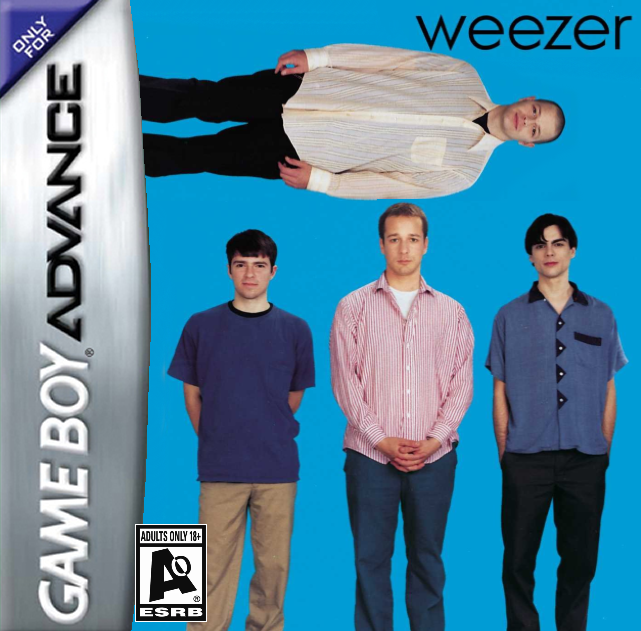 the weezer blue album, edited to be a GBA box